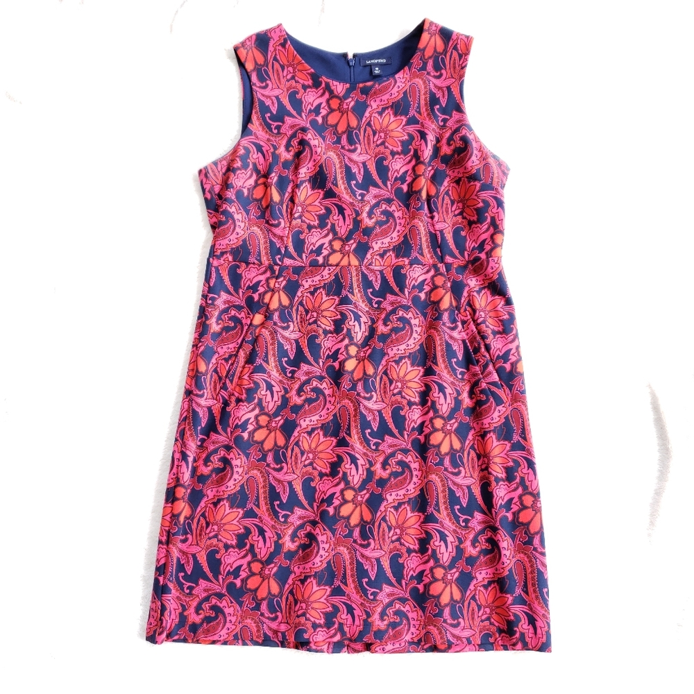 Lands' End Pink Paisley Pattern Dress
